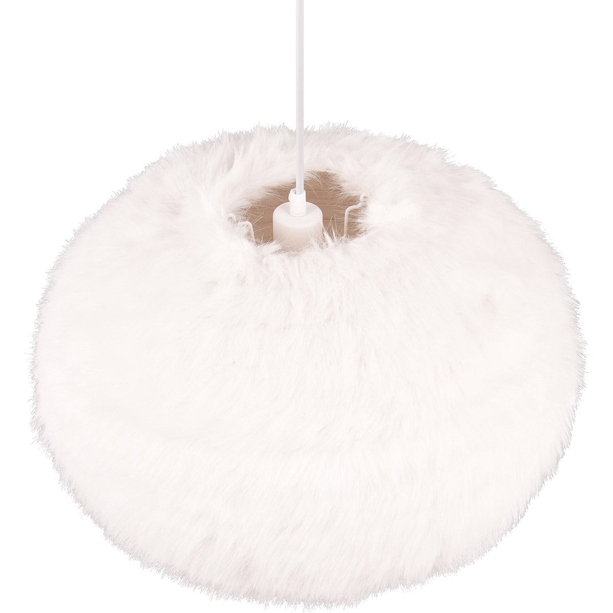 LED Hanglamp - Trion Fluffy XL - E27 Fitting - 1-lichts - Rond - Taupe - Synthetik Pluche