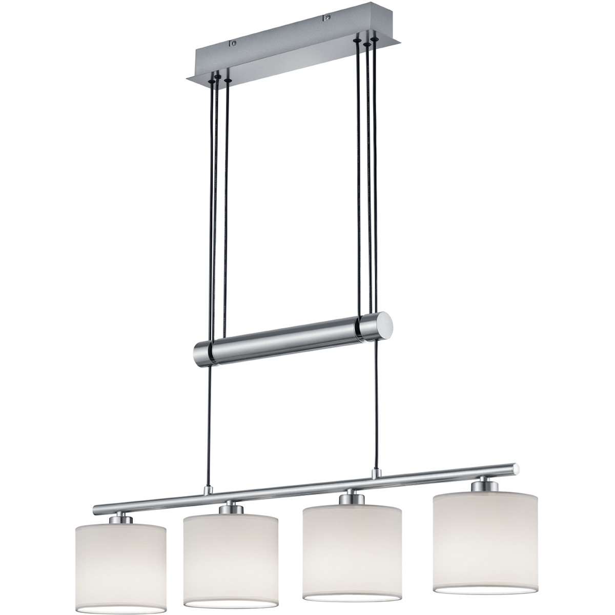 LED Hanglamp - Trion Gorino - E14 Fitting - 4-lichts - Rechthoek - Mat Wit - Aluminium