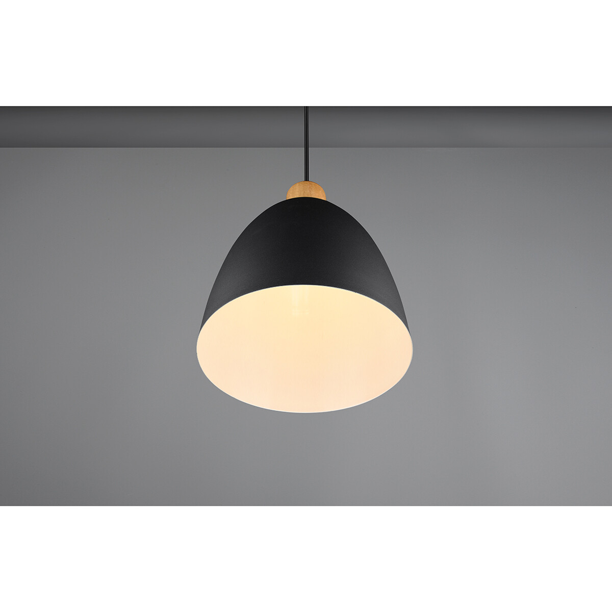 LED Hanglamp - Trion Jaguar - E27 Fitting - Rond - Mat Zwart - Aluminium - Tot 40W