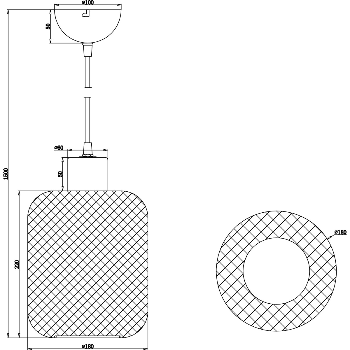 LED Hanglamp - Trion Kalim - E27 Fitting - 1-lichts - Rond - Mat Zwart - Aluminium