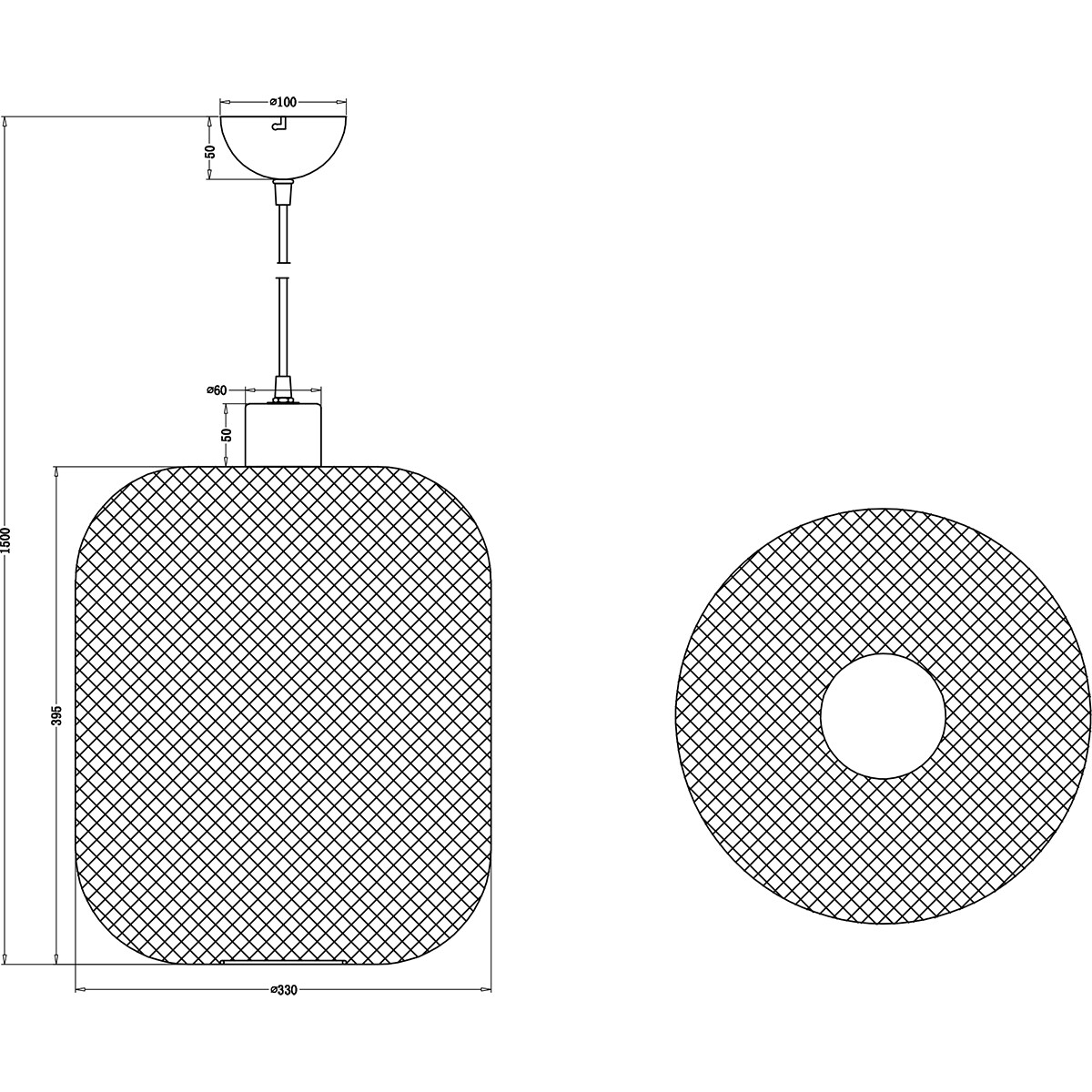 LED Hanglamp - Trion Kalim XL - E27 Fitting - 1-lichts - Rond - Mat Zwart - Aluminium