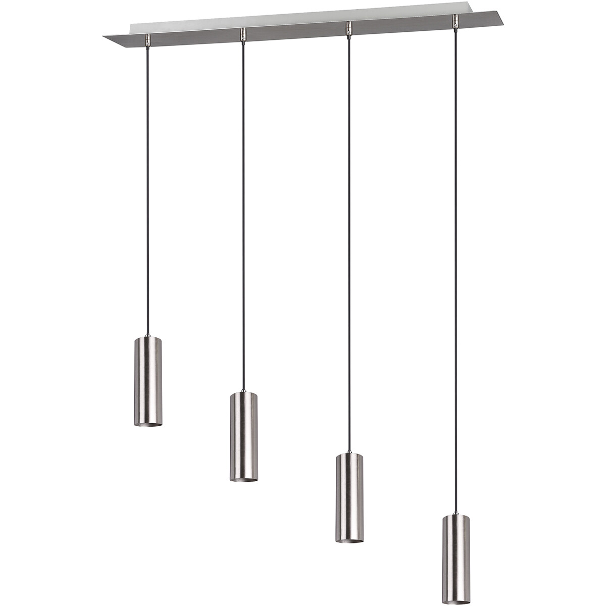 LED Hanglamp - Trion Mary - GU10 Fitting - 4-lichts - Rechthoek - Mat Nikkel - Aluminium