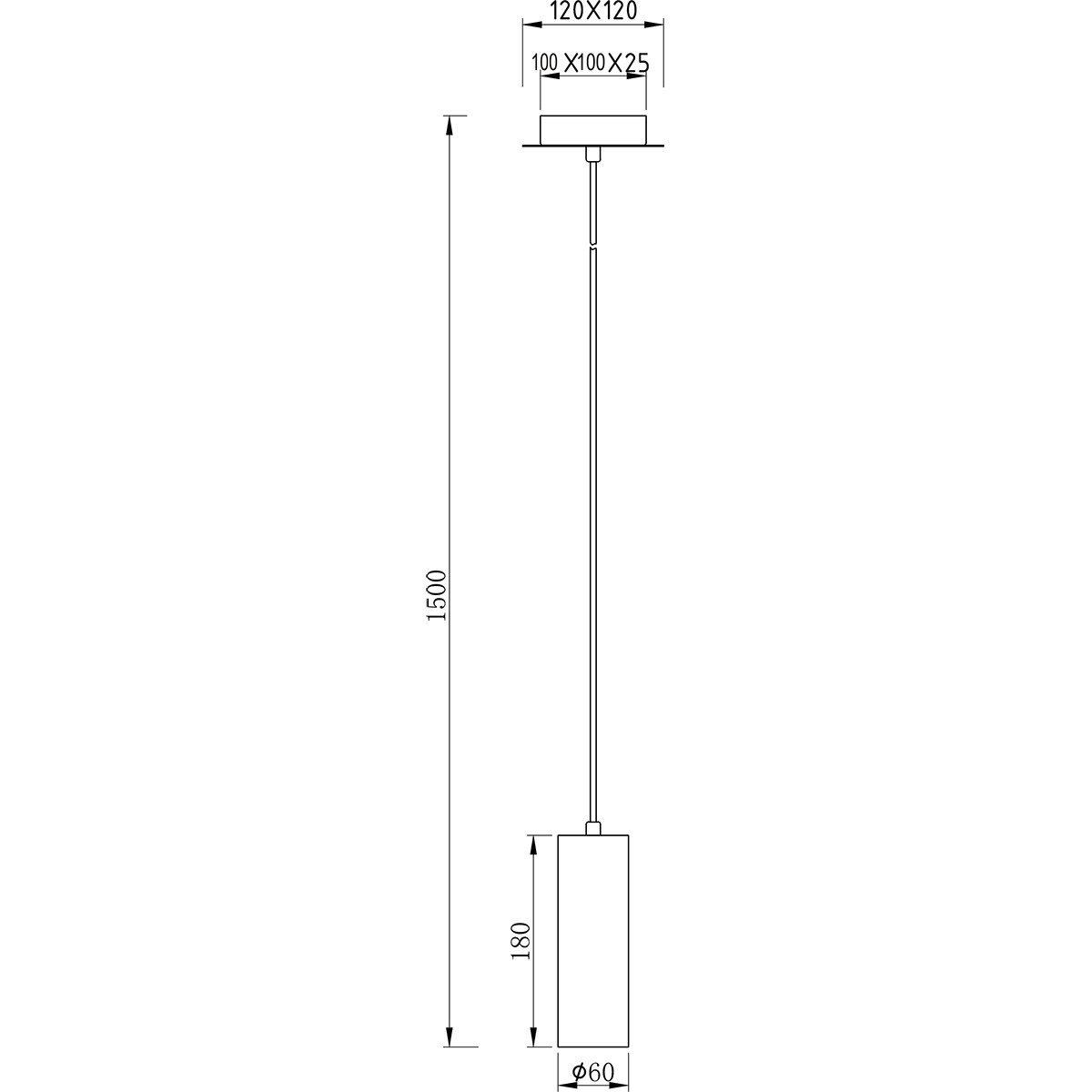 LED Hanglamp - Trion Mary - GU10 Fitting - 1-lichts -  Rond - Mat Zwart - Aluminium