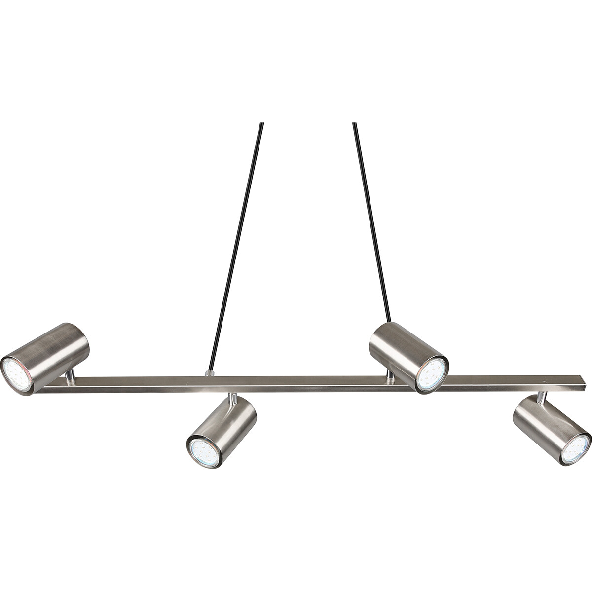 LED Hanglamp - Trion Milona - GU10 Fitting - 4-lichts - Rond - Mat Nikkel - Aluminium