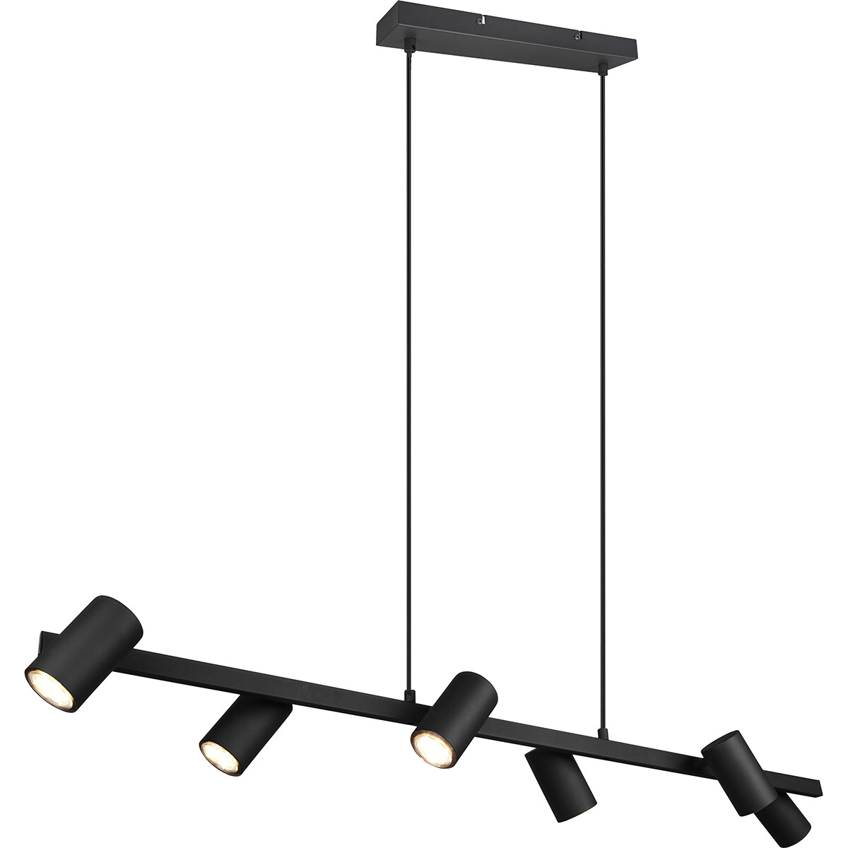 LED Hanglamp - Trion Milona - GU10 Fitting - 6-lichts - Rond - Mat Zwart - Aluminium product afbeelding