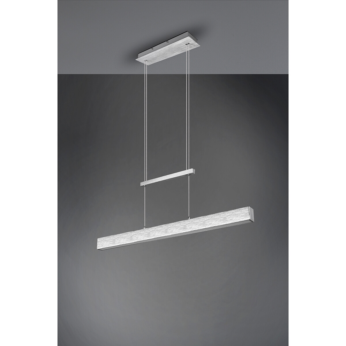 LED Hanglamp - Trion Parola Up and Down - 31W - Warm Wit 3000K - Dimbaar - Rechthoek - Mat Grijs - Aluminium