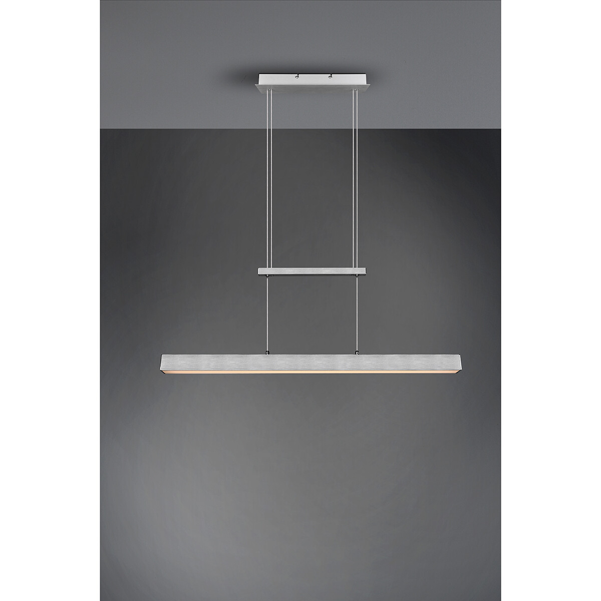 LED Hanglamp - Trion Parola Up and Down - 31W - Warm Wit 3000K - Dimbaar - Rechthoek - Mat Grijs - Aluminium