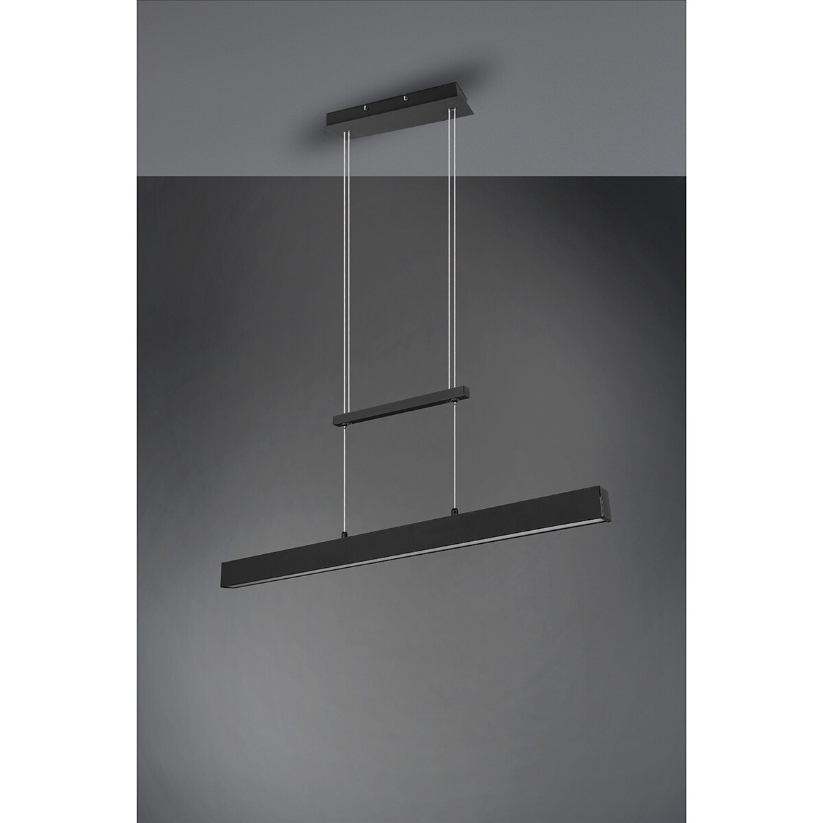 LED Hanglamp - Trion Parola Up and Down - 31W - Warm Wit 3000K - Dimbaar - Rechthoek - Mat Zwart - Aluminium