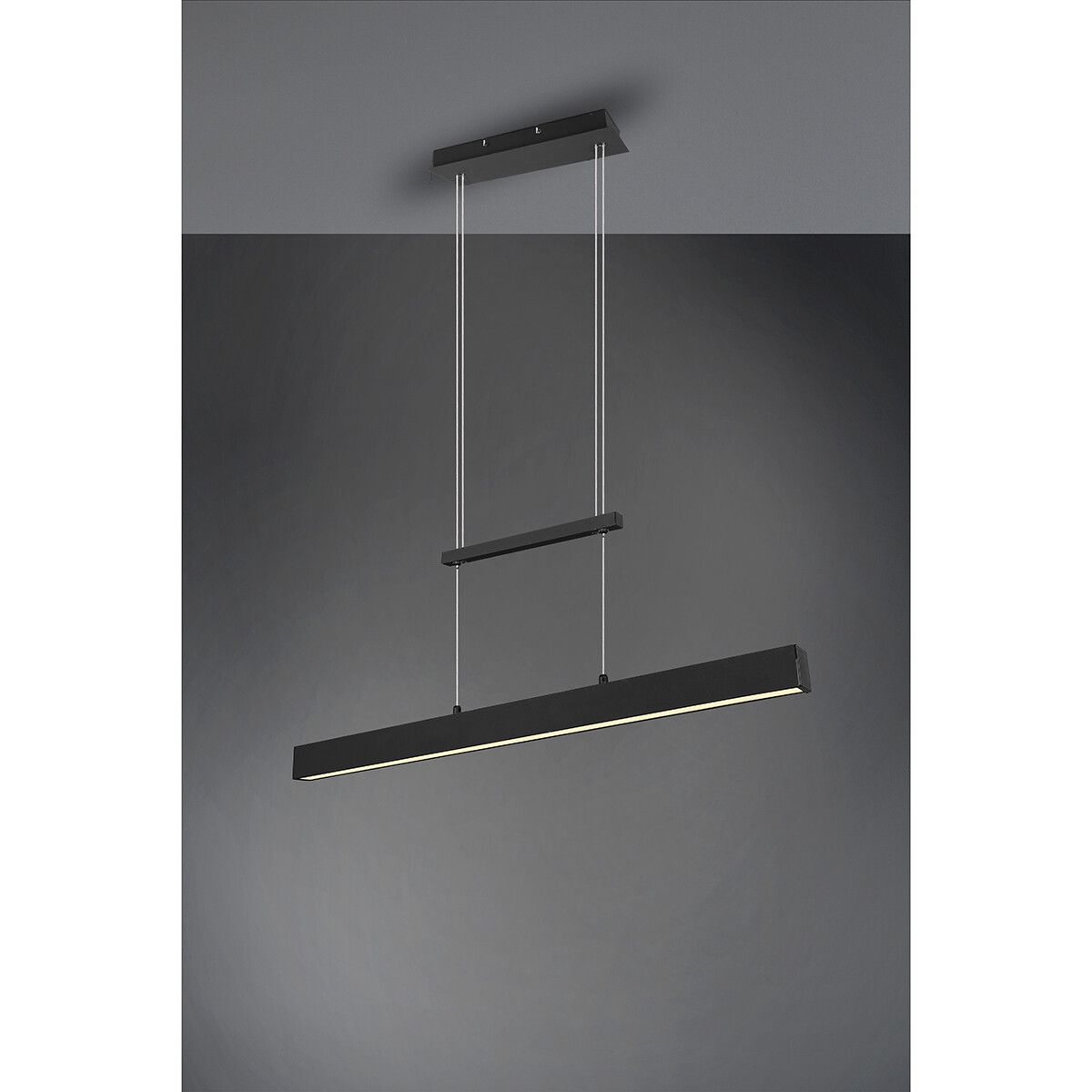 LED Hanglamp - Trion Parola Up and Down - 31W - Warm Wit 3000K - Dimbaar - Rechthoek - Mat Zwart - Aluminium