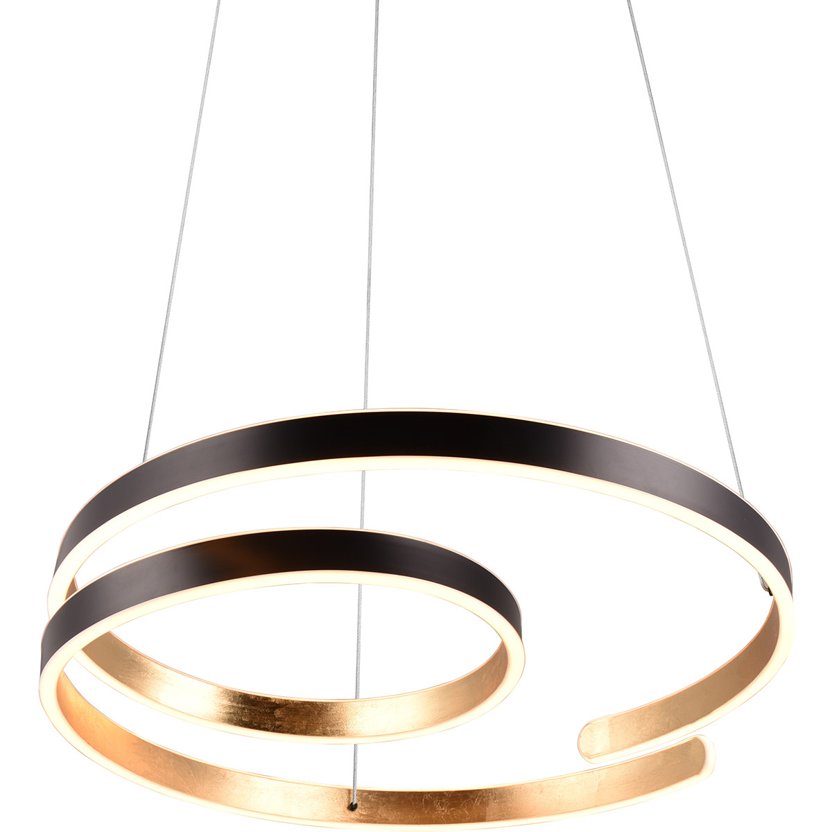 LED Hanglamp - Trion Renie - 68W - Warm Wit 3000K - Dimbaar - Rond - Zwart Goud - Metaal