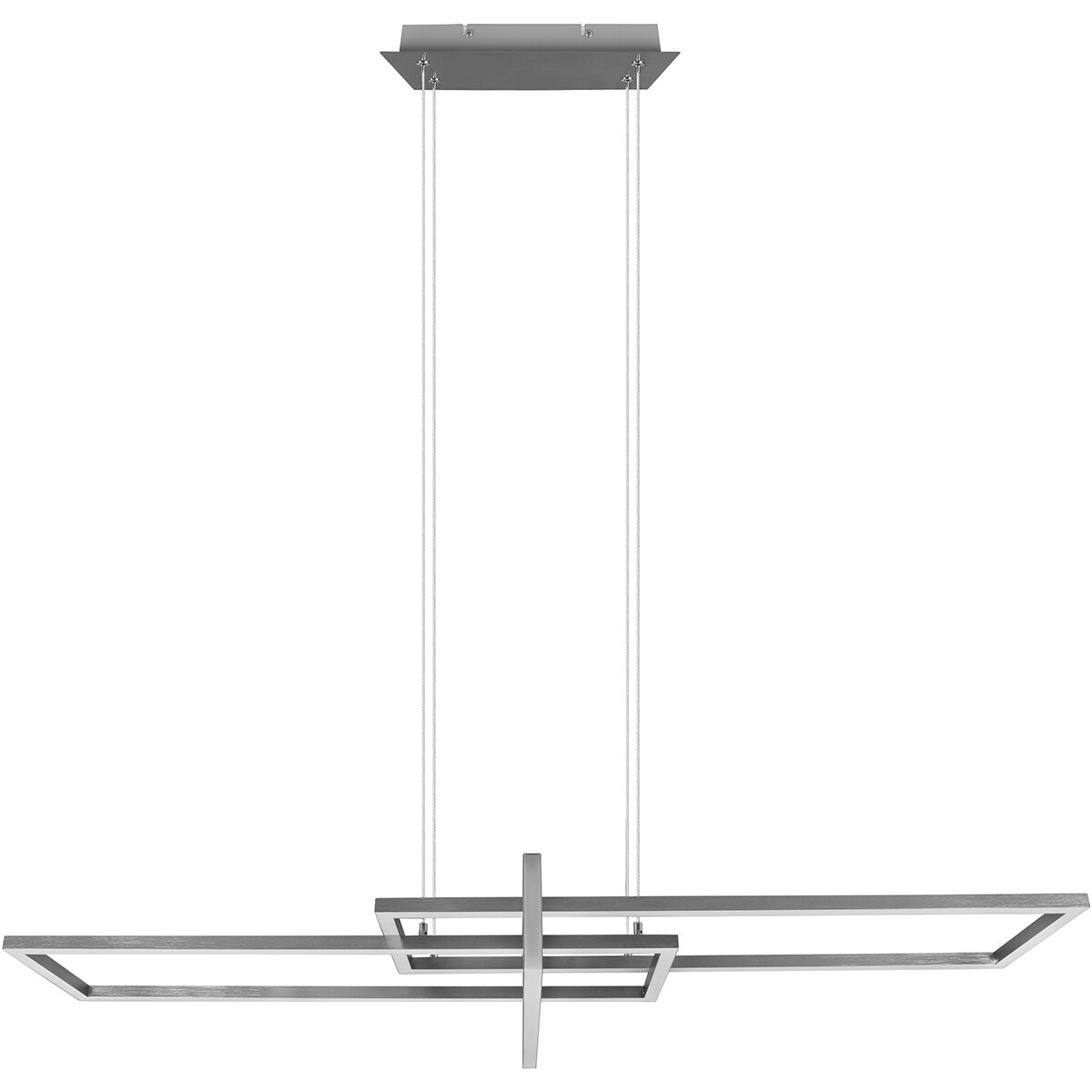 LED Hanglamp - Trion Salana - 34W - Warm Wit 3000K - Dimbaar - Rechthoek - Mat Nikkel - Aluminium