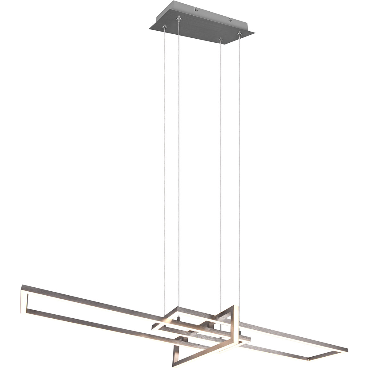 LED Hanglamp - Trion Salana - 34W - Warm Wit 3000K - Dimbaar - Rechthoek - Mat Nikkel - Aluminium product afbeelding