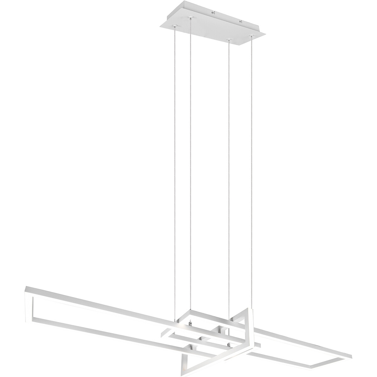 LED Hanglamp - Trion Salana - 34W - Warm Wit 3000K - Dimbaar - Rechthoek - Mat Wit - Aluminium product afbeelding