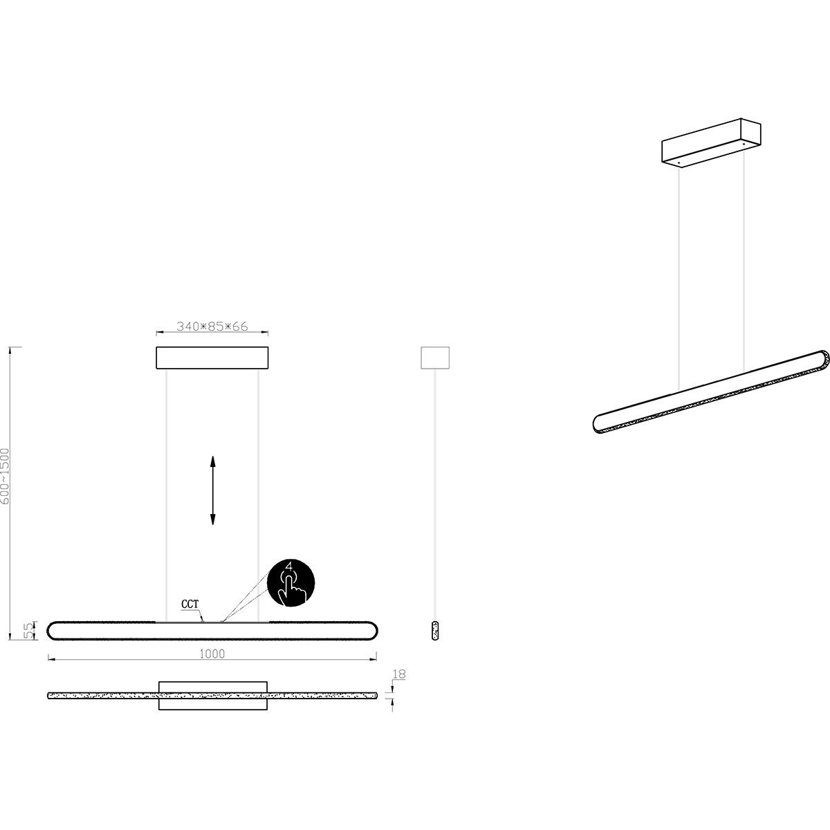 LED Hanglamp - Trion Soile - 28W - Aanpasbare Kleur - Dimbaar - Coffee - Metaal