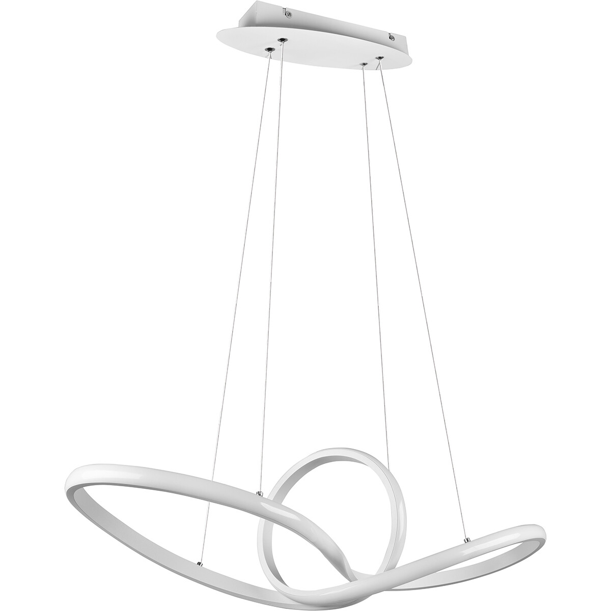 LED Hanglamp - Trion Sonso - 28W - Natuurlijk Wit 4000K - Dimbaar - Rond - Mat Wit - Aluminium