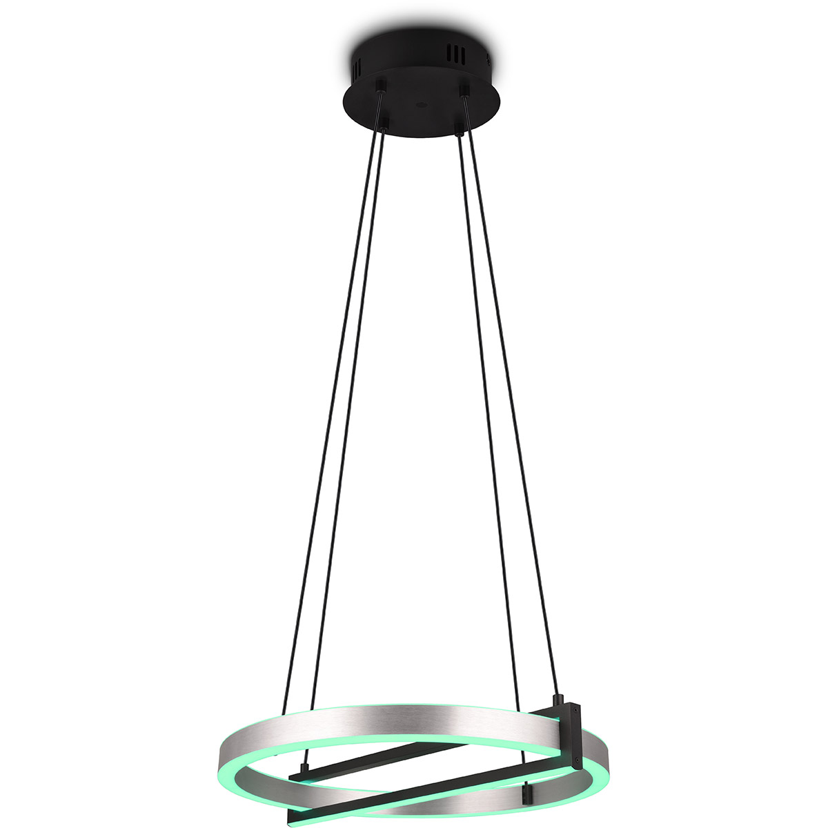 LED Hanglamp - Trion Tompie - 55W - Aanpasbare Kleur - Dimbaar - Rond - Geborsteld Aluminium - Metaal