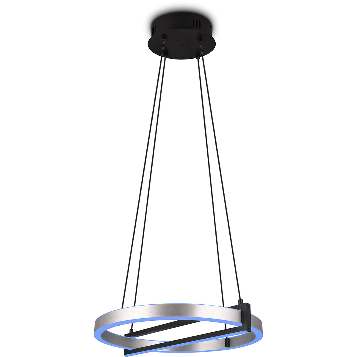 LED Hanglamp - Trion Tompie - 55W - Aanpasbare Kleur - Dimbaar - Rond - Geborsteld Aluminium - Metaal