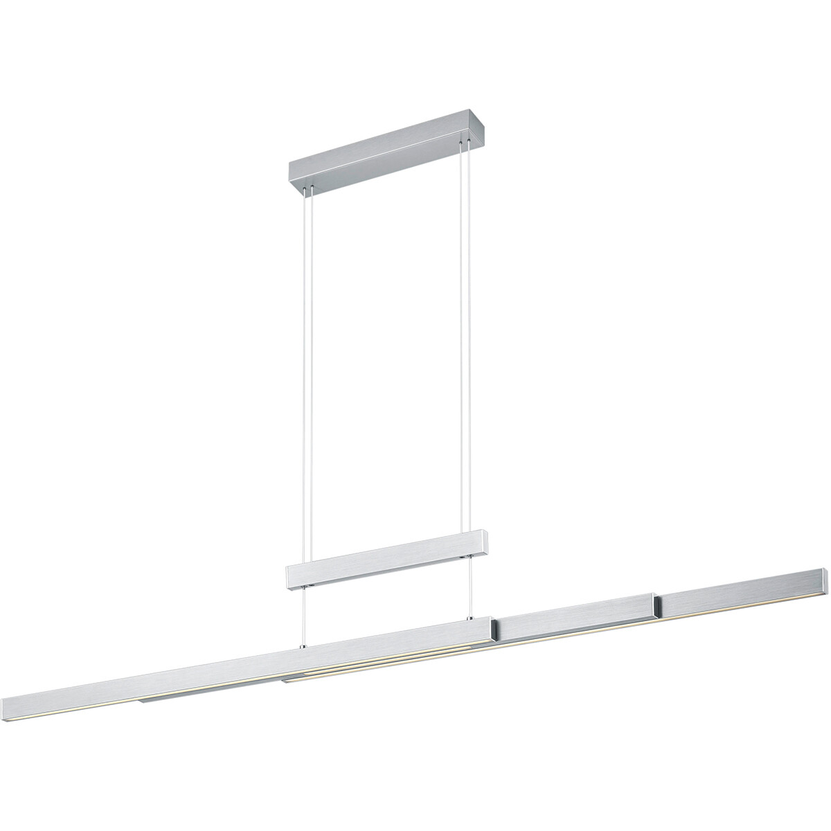 LED Hanglamp - Trion Trojan Up and Down - 54W - Aanpasbare Kleur - Rechthoek - Mat Nikkel - Aluminium