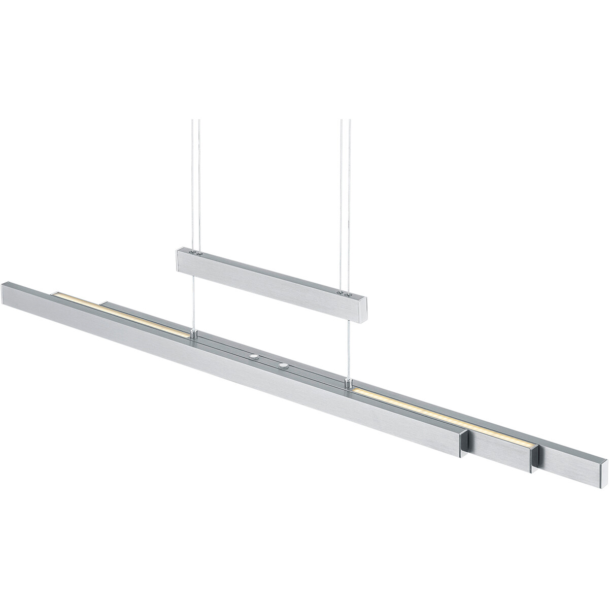 LED Hanglamp - Trion Trojan Up and Down - 54W - Aanpasbare Kleur - Rechthoek - Mat Nikkel - Aluminium