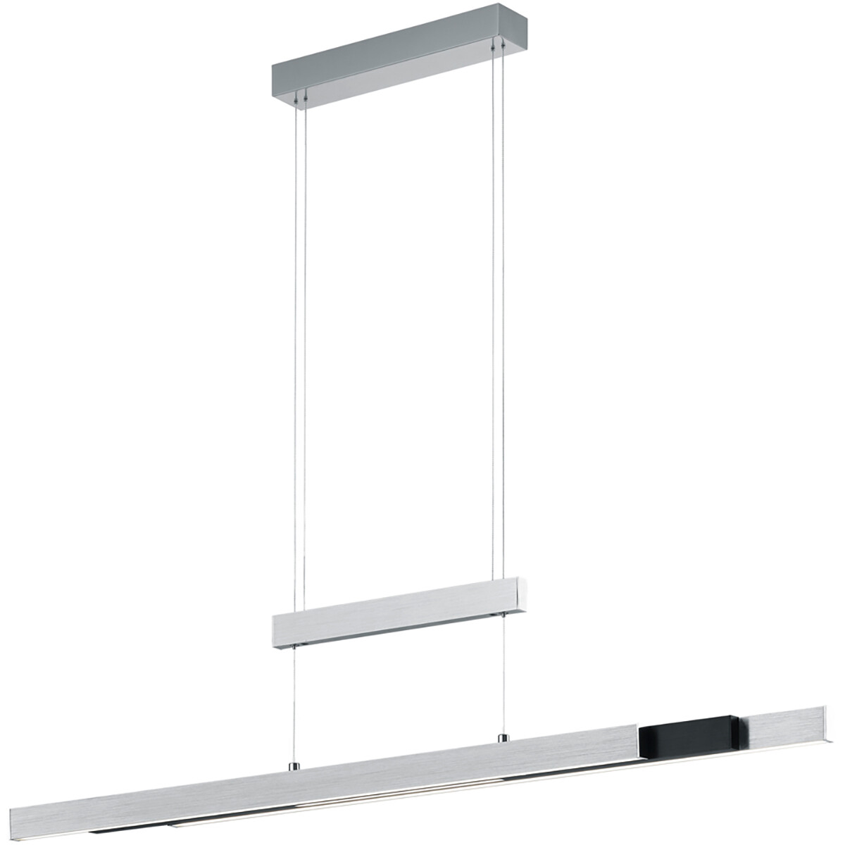 LED Hanglamp - Trion Trojan Up and Down - 45W - Aanpasbare Kleur - Rechthoek - Geborsteld Zilver - Aluminium