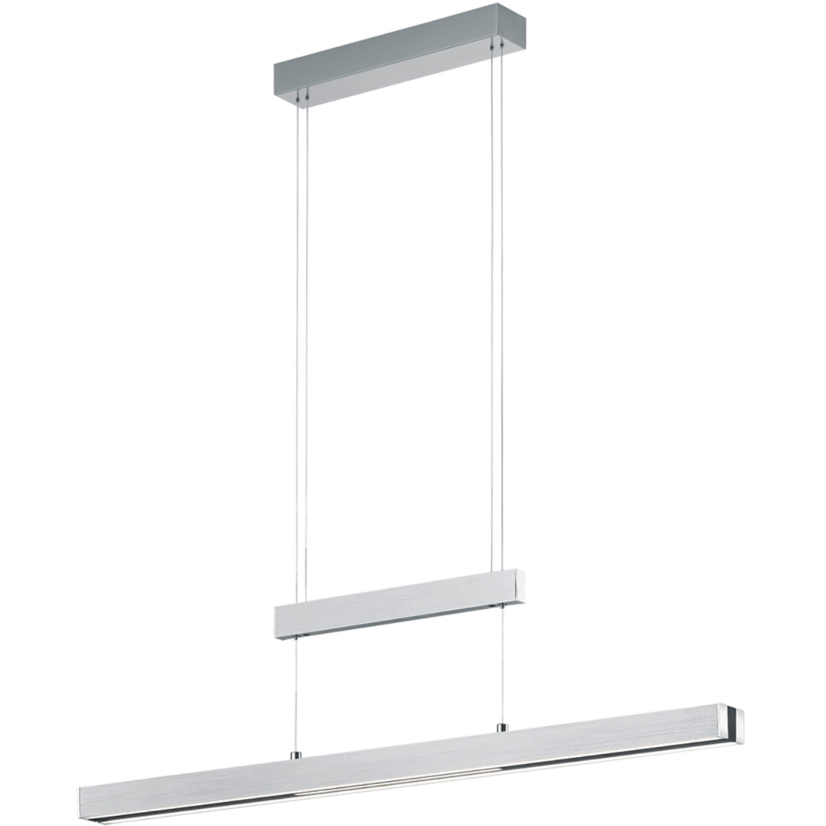 LED Hanglamp - Trion Trojan Up and Down - 45W - Aanpasbare Kleur - Rechthoek - Geborsteld Zilver - Aluminium