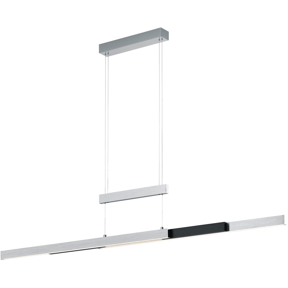 LED Hanglamp - Trion Trojan Up and Down - 45W - Aanpasbare Kleur - Rechthoek - Geborsteld Zilver - Aluminium product afbeelding