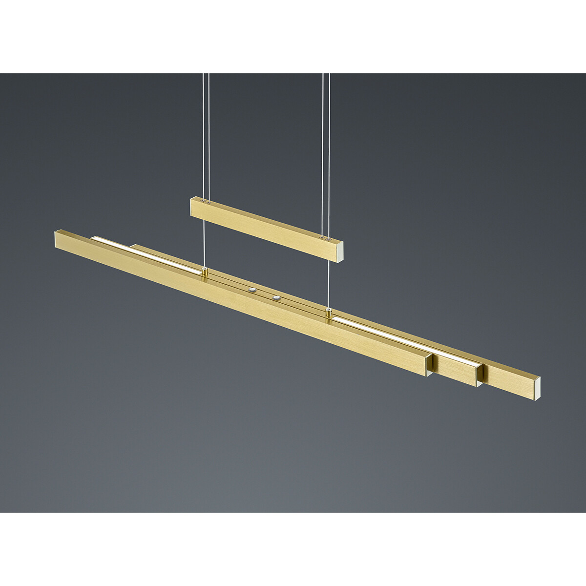 LED Hanglamp - Trion Trojan Up and Down - 54W - Aanpasbare Kleur - Rechthoek - Mat Goud - Aluminium