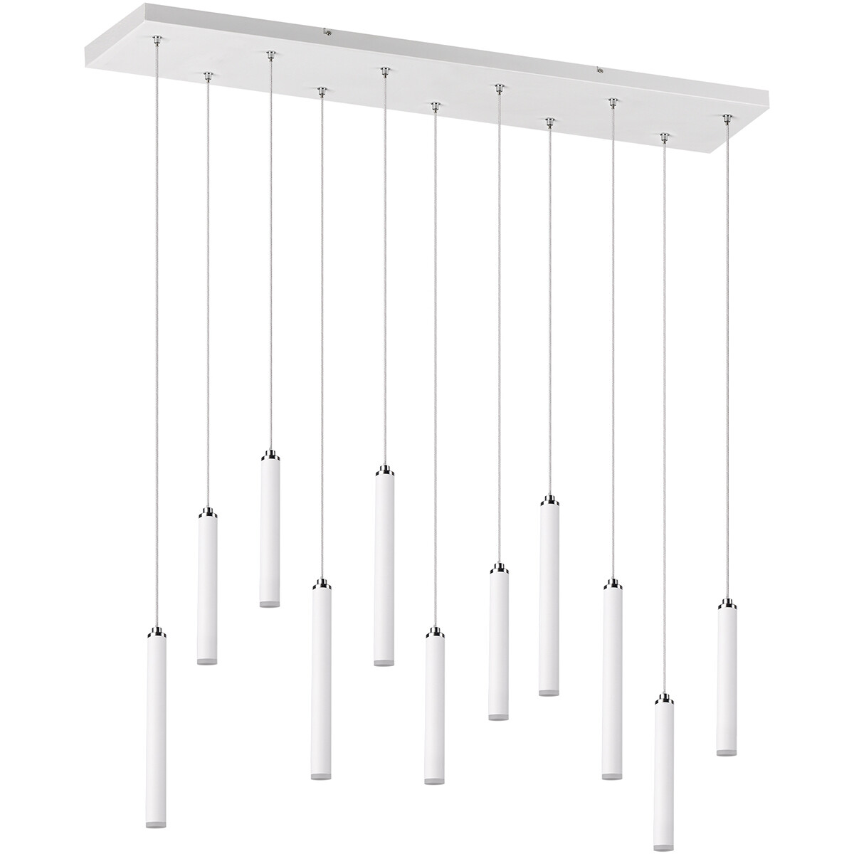 LED Hanglamp - Trion Tular - 22W - Warm Wit 3000K - Dimbaar - Rechthoek - Mat Wit - Aluminium