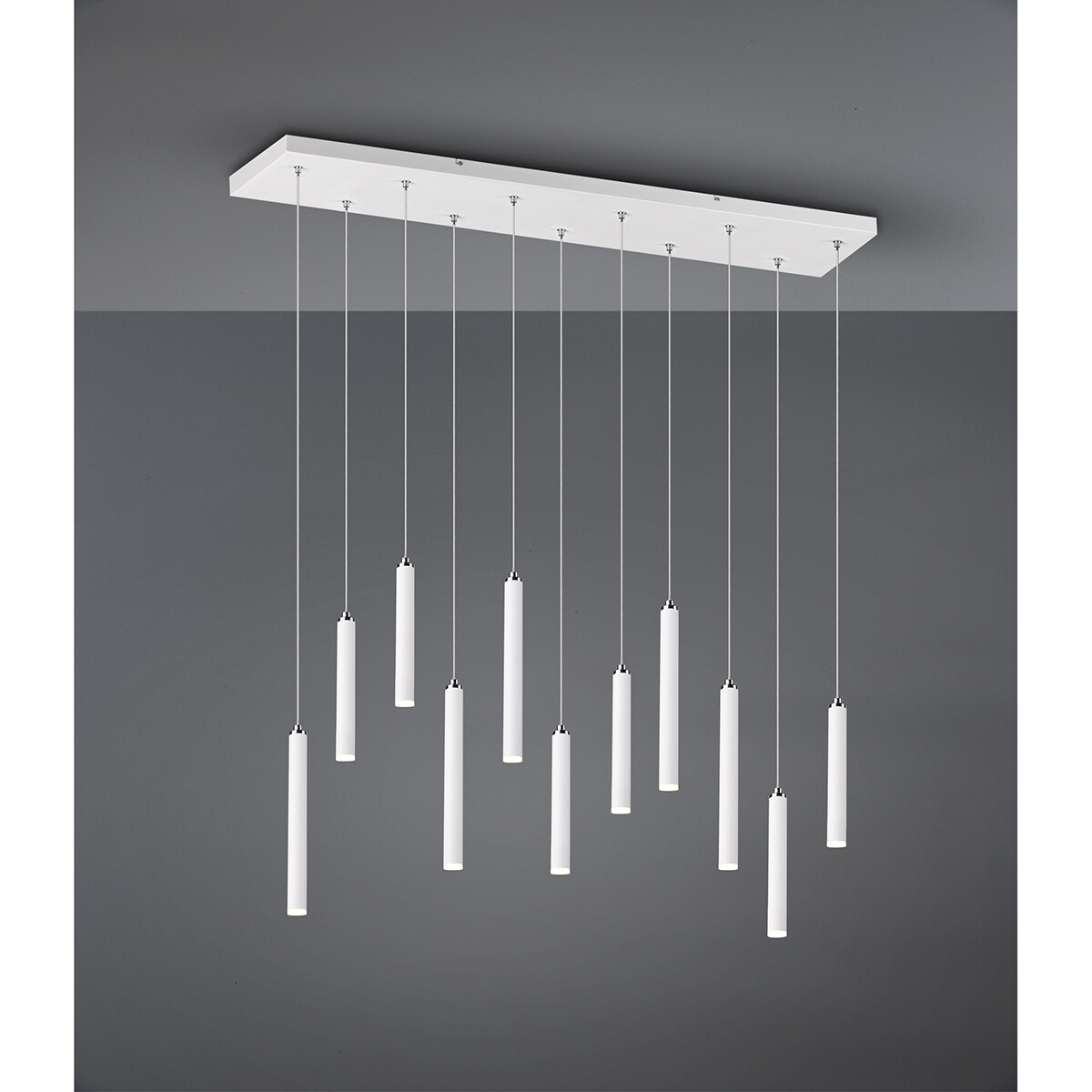 LED Hanglamp - Trion Tular - 22W - Warm Wit 3000K - Dimbaar - Rechthoek - Mat Wit - Aluminium