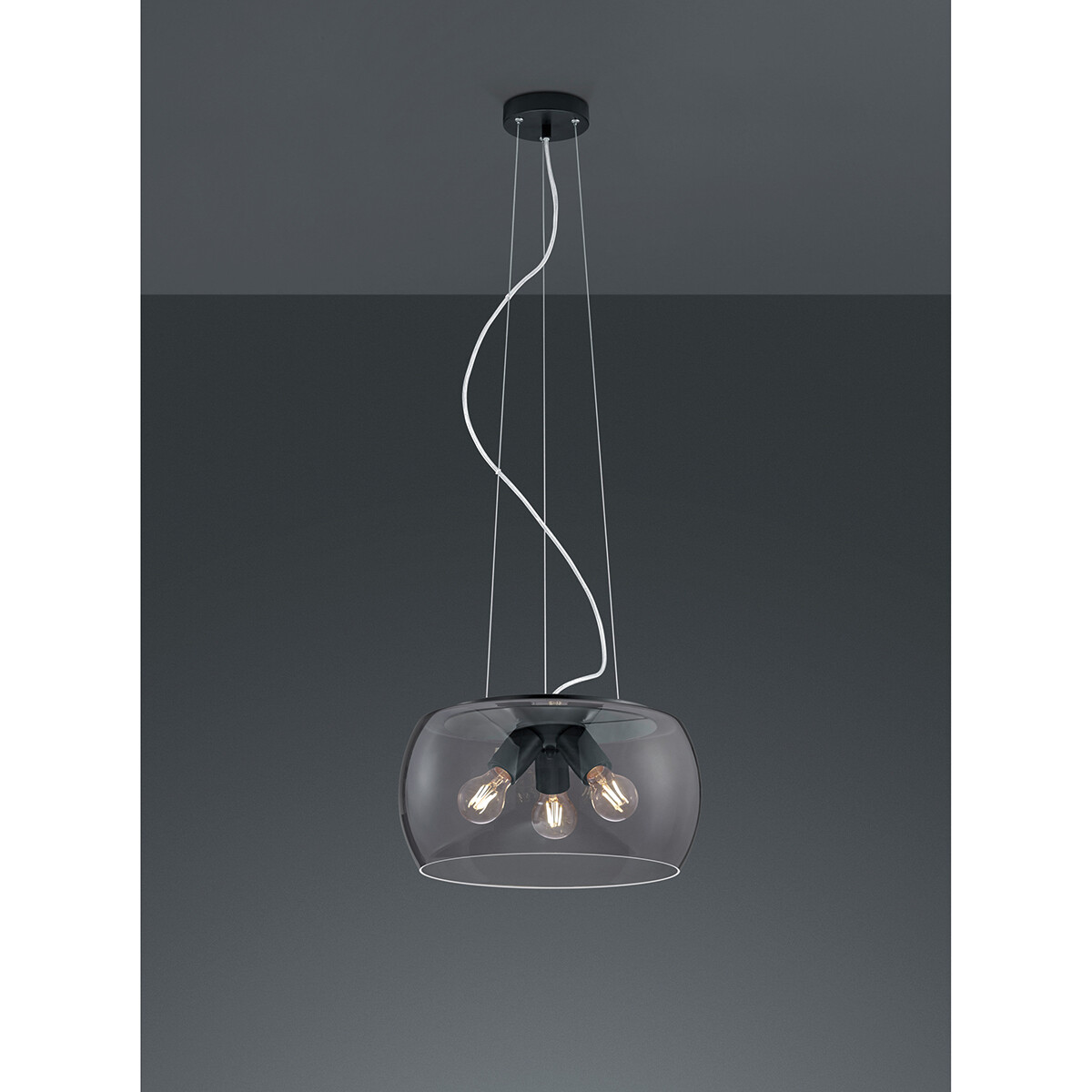 LED Hanglamp - Trion Valenti - E27 Fitting - Rond - Mat Antraciet - Aluminium