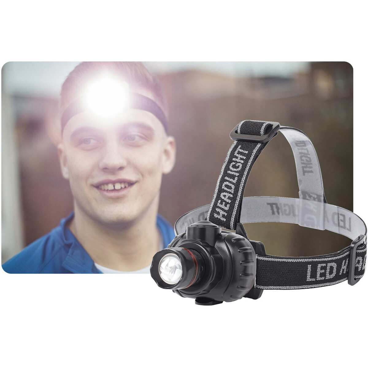 LED Hoofdlamp - Aigi Xixo - Waterdicht - 50 Meter - Kantelbaar - 1 LED - 1.8W - Zwart | Vervangt 12W