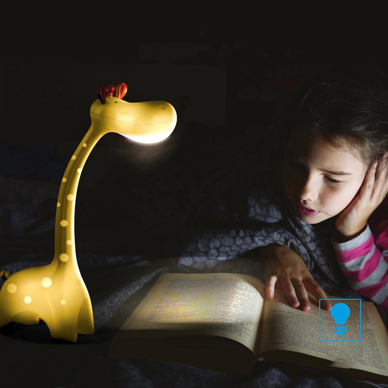 LED Kinder Nachtlamp - Tafellamp - Giraf - Aanpasbare Kleur - Geel - Touch - Dimbaar