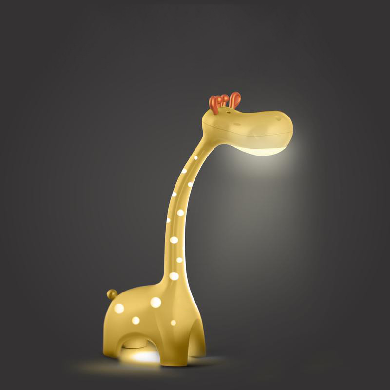 LED Kinder Nachtlamp - Tafellamp - Giraf - Aanpasbare Kleur - Geel - Touch - Dimbaar