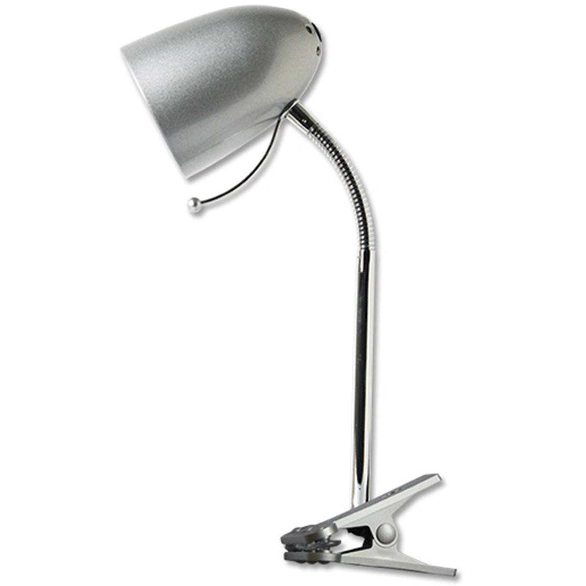 LED Klemlamp - Aigi Wony - E27 Fitting - Flexibele Arm - Rond - Glans Zilver