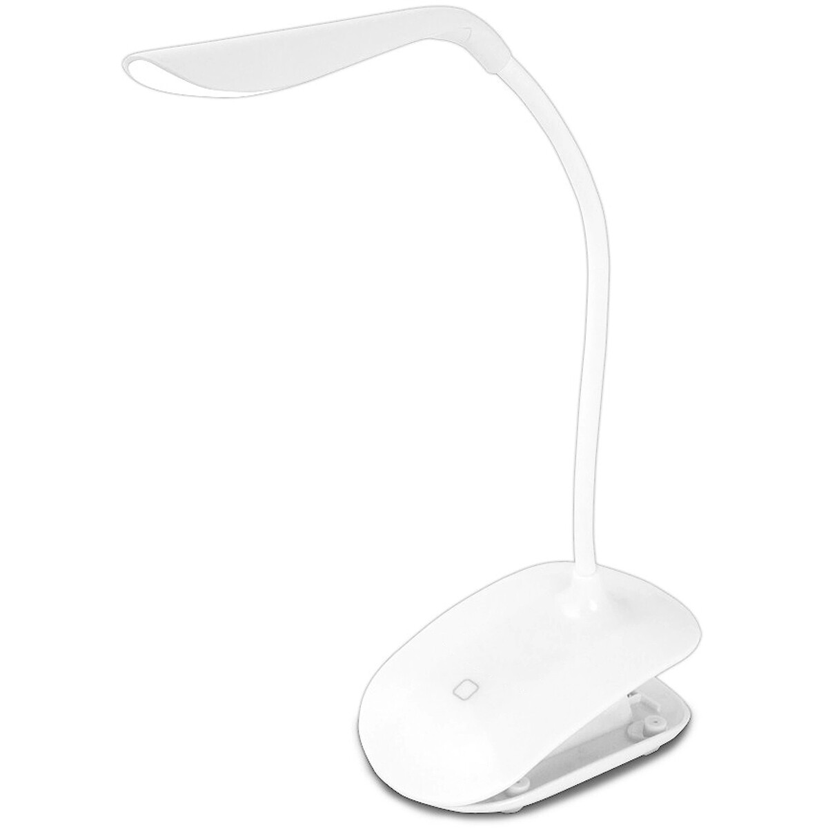 LED Klemlamp - Estoza Denib - 3W - Helder/Koud Wit 5500K - Touch Schakelaar - Dimbaar - Flexibele Arm - Mat Wit - Kunststof product afbeelding