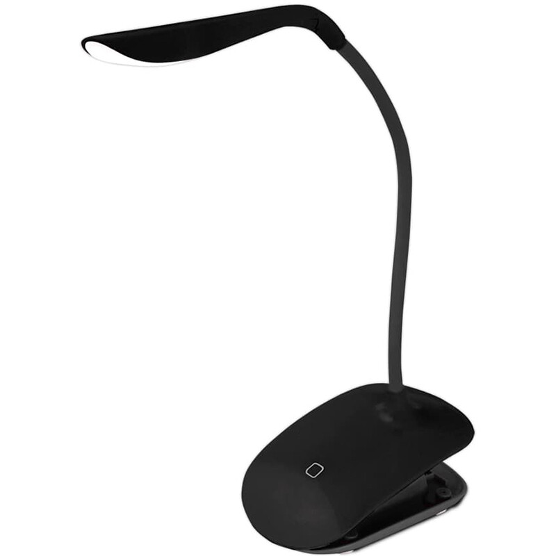 LED Klemlamp - Estoza Denib - 3W - Helder/Koud Wit 5500K - Touch Schakelaar - Dimbaar - Flexibele Arm - Mat Zwart - Kunststof product afbeelding