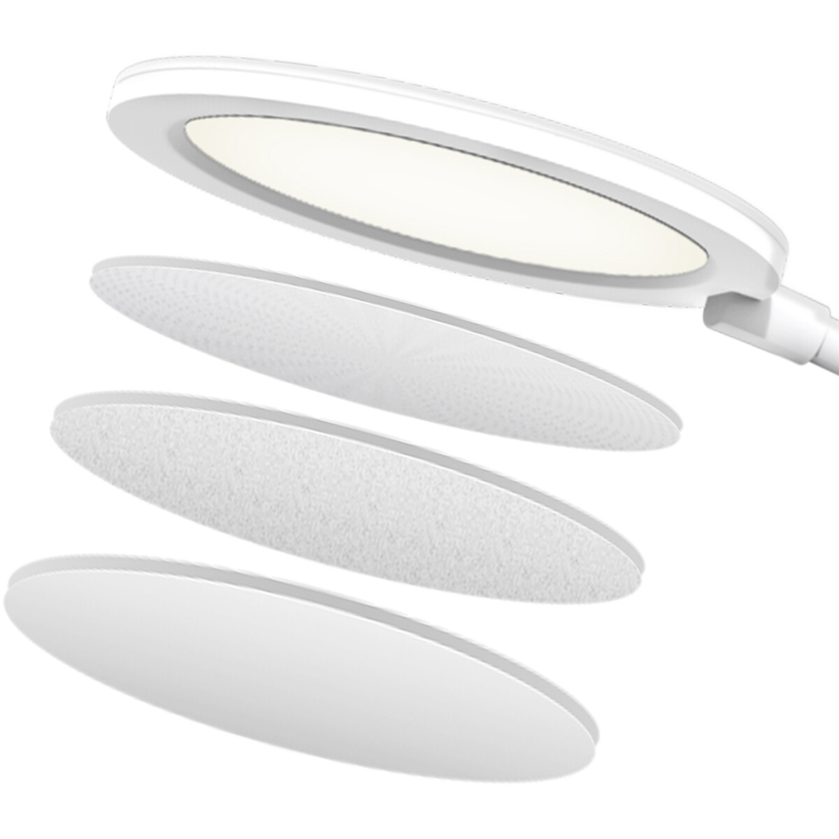 LED Klemlamp - Aigi Arona - 7W - Natuurlijk Wit 4000K - Rond - Mat Wit - Kunststof