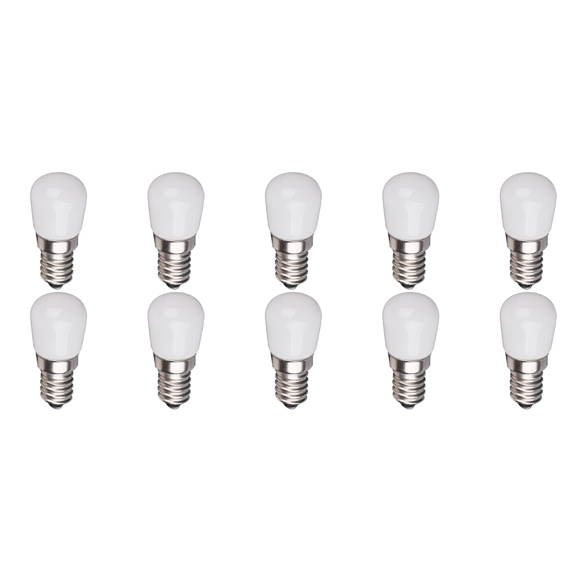 LED Lamp 10 Pack - Aigi Santra - 1.5W - E14 Fitting - Warm Wit 3000K - Mat Wit - Glas