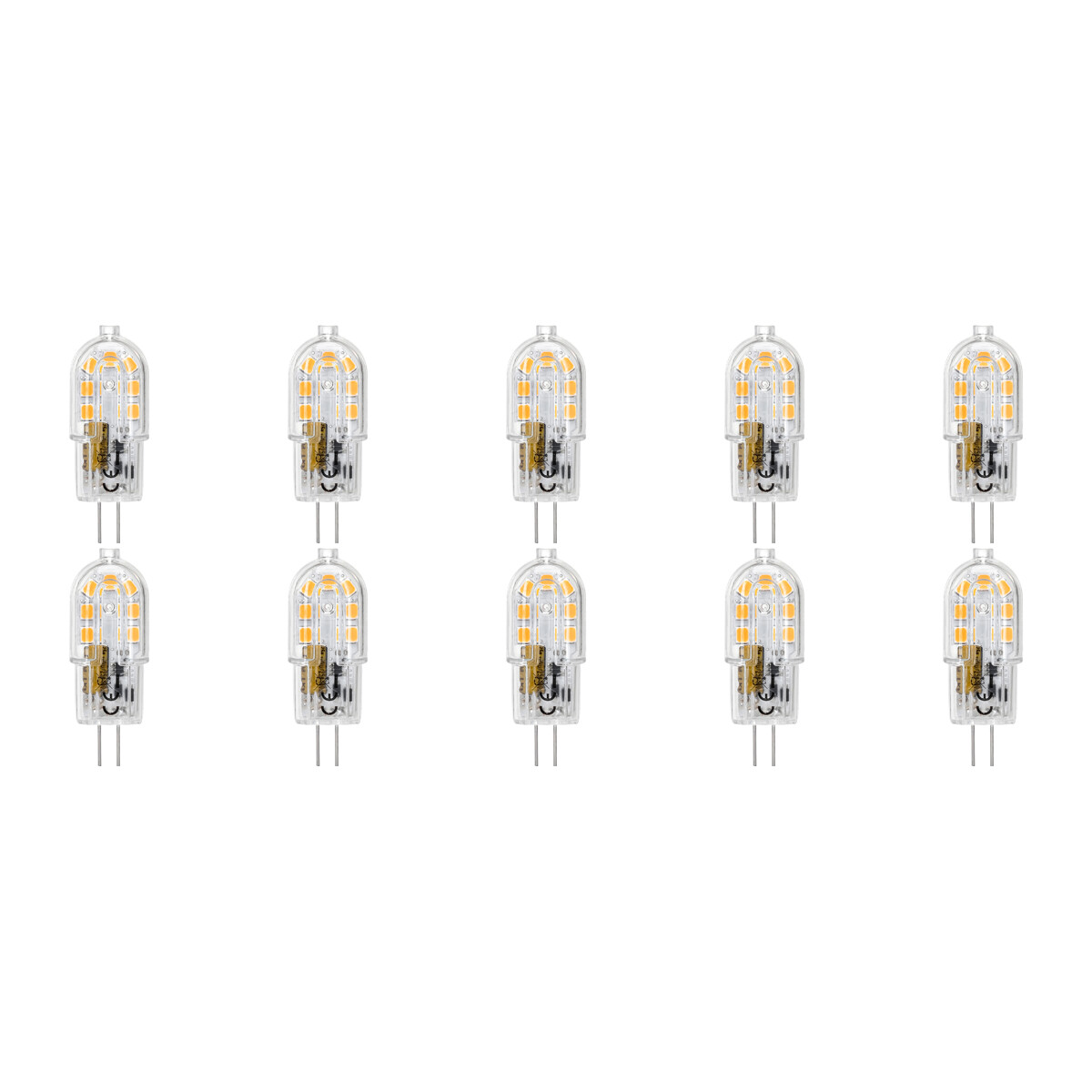 LED Lamp 10 Pack - G4 Fitting - Dimbaar - 2W - Warm Wit 3000K - Transparant | Vervangt 20W