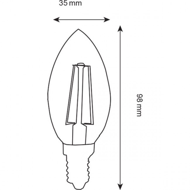 LED Lamp 10 Pack - Kaarslamp - Filament - E14 Fitting - 4W Dimbaar - Warm Wit 2700K