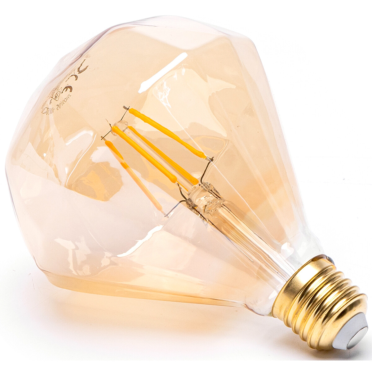 LED Lamp - Aigi Glow Diamond - E27 Fitting - 4W - Warm Wit 1800K - Amber