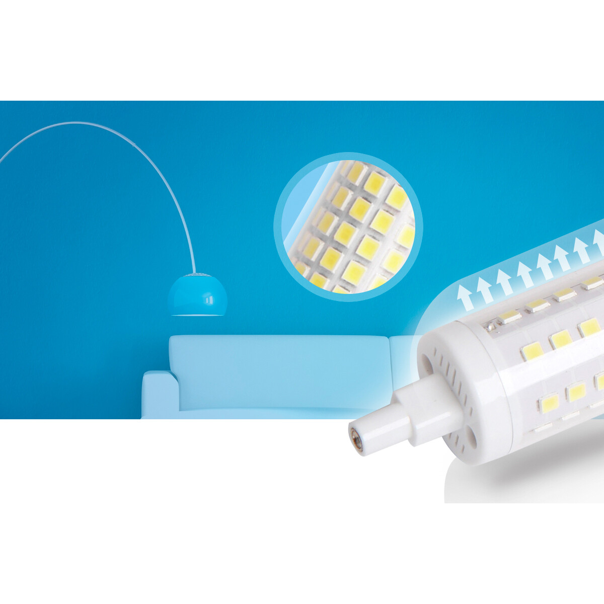 LED Lamp - Aigi Trunka - R7S Fitting - 16W - Helder/Koud Wit 6500K - Glas