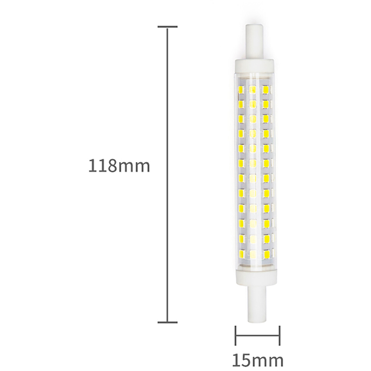 LED Lamp - Aigi Trunka - R7S Fitting - 9W - Helder/Koud Wit 6500K - Glas