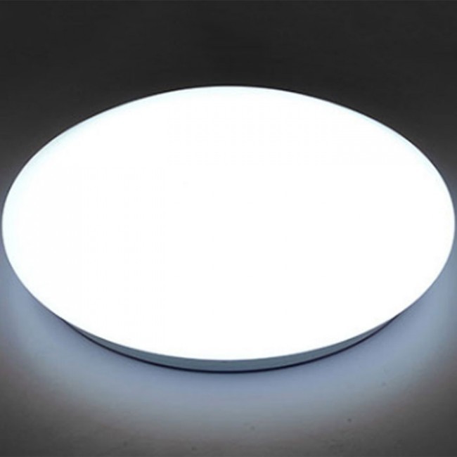 LED Plafondlamp - Basic - Opbouw Rond 15W - Helder/Koud Wit 6400K - Mat Wit Aluminium - Ø230mm