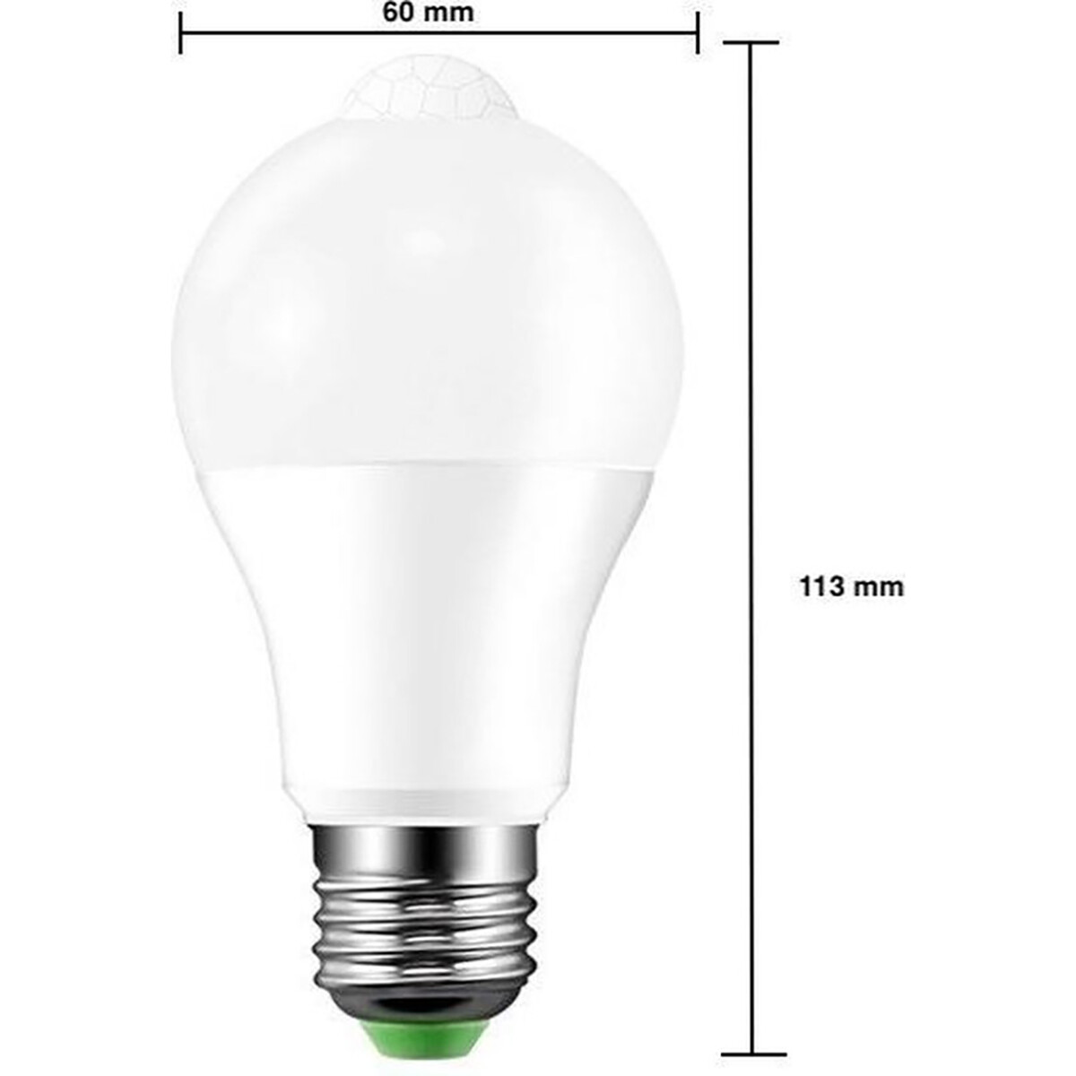 LED Lamp met Bewegingssensor - Aigi Linido - A60 - E27 Fitting - 6W - Helder/Koud Wit 6500K