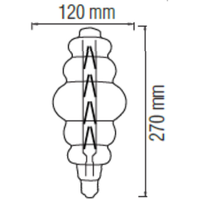 LED Lamp - Design - Origa - E27 Fitting - Amber - 8W - Warm Wit 2200K