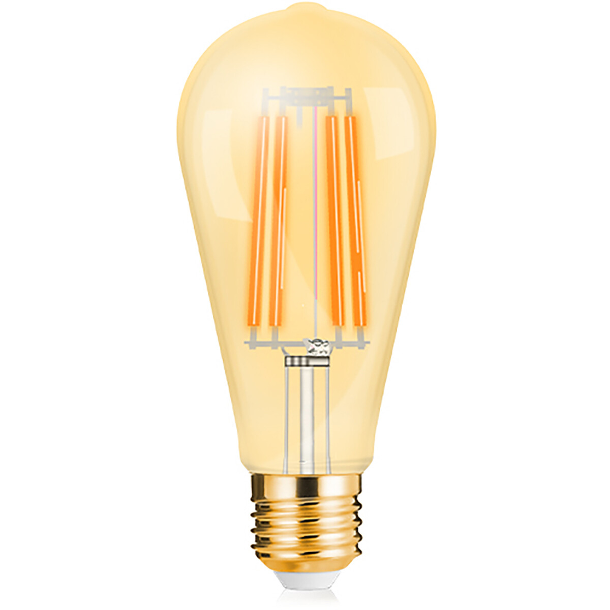 LED Lamp E27 Edison Filament - Brinton - Amber 6W 540lm - 822 Zeer Warm Wit 2200K - ST64 | Vervangt 45W