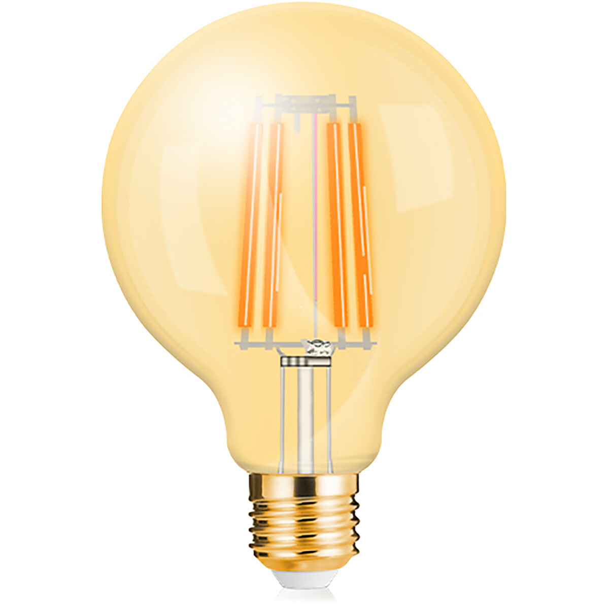 LED Lamp E27 Globe Filament - Brinton - Amber 6W 540lm - 822 Zeer Warm Wit 2200K - G125 | Vervangt 45W