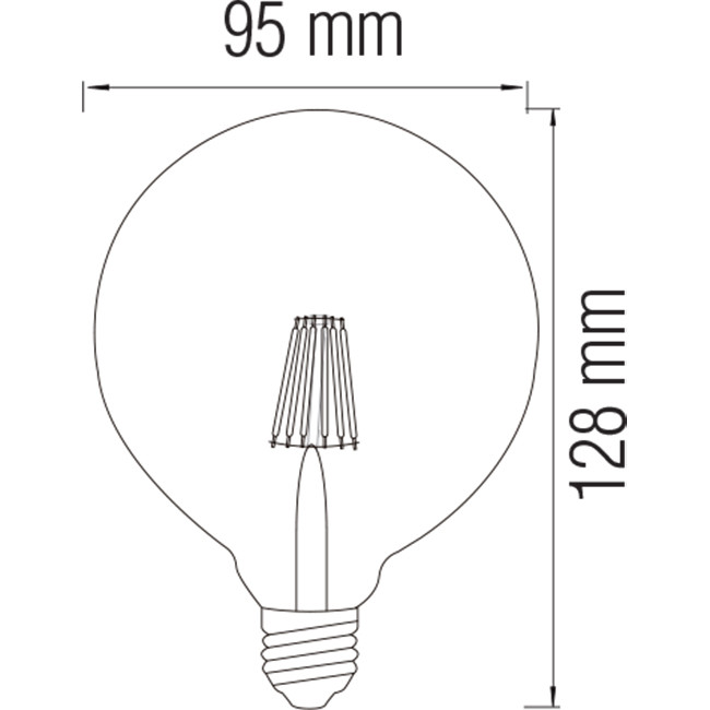 LED Lamp - Filament Rustiek - Globe - E27 Fitting - 4W - Warm Wit 2200K