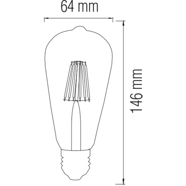 LED Lamp - Filament Rustiek - Vita - E27 Fitting - 6W - Warm Wit 2200K